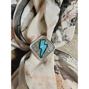 Lighting bolt scarf slide, western concho slide, wild rag slides,  bandana slide